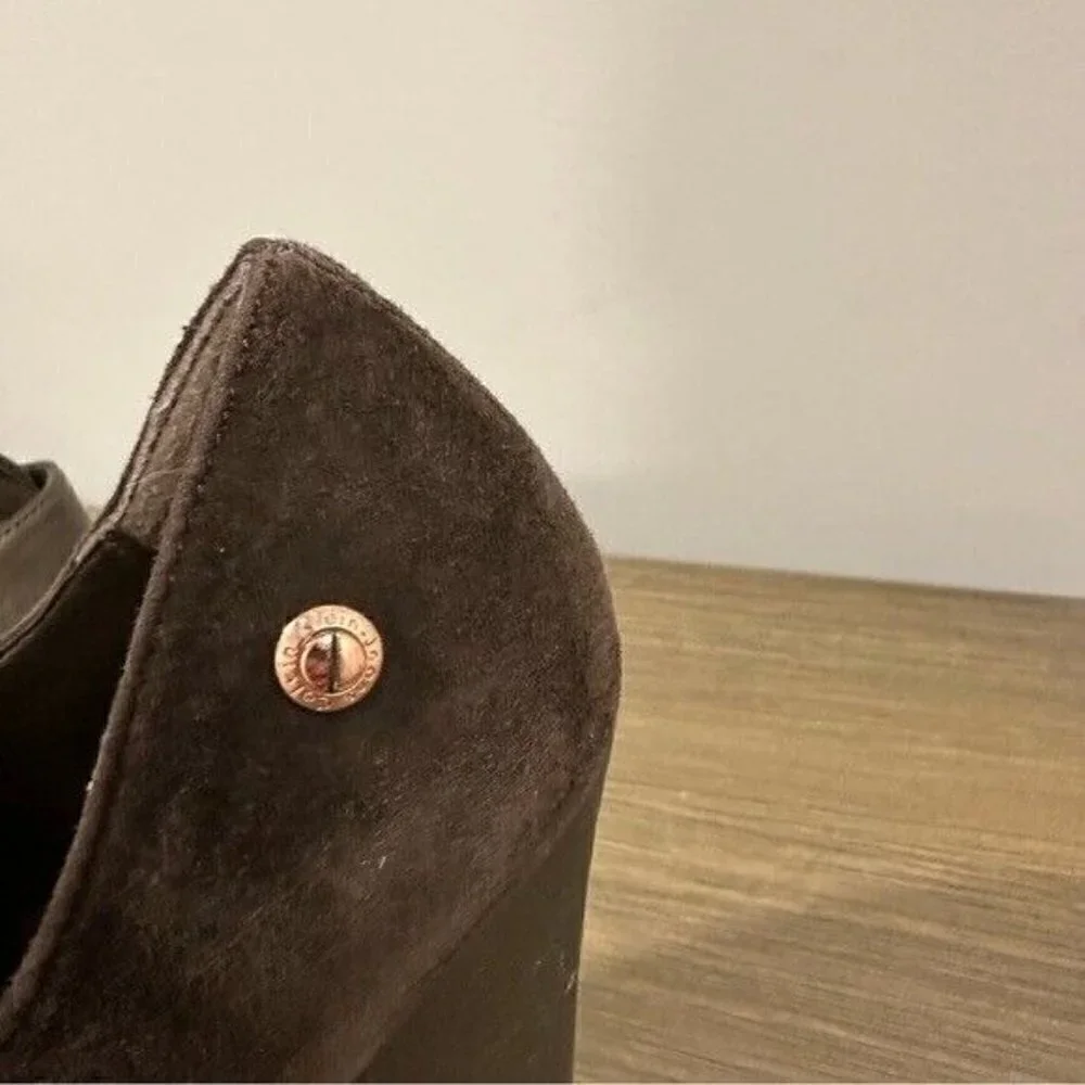 VTG 90’s Calvin Klein Brown Suede Platform Chunky Heel Retro Women’s Size 8.5